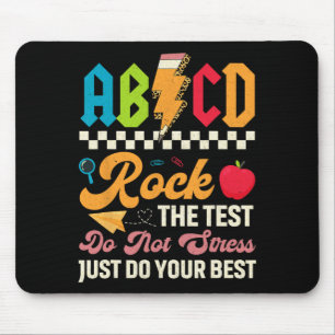 Testing Abcd Rock The Test Day Teachers Students Mouse Pad