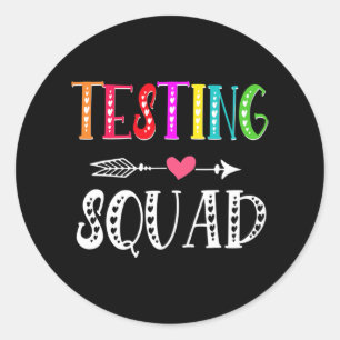 Testing Squad Costume Test Day Graduation Teacher Classic Round Sticker