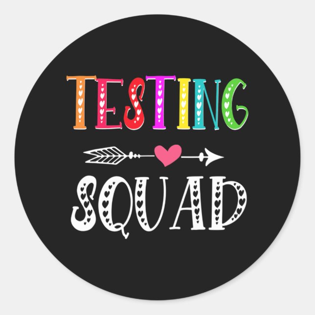 Testing Squad Costume Test Day Graduation Teacher  Classic Round Sticker (Front)
