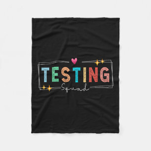 Testing Squad - Test Day 2024 Teacher Motivational Fleece Blanket