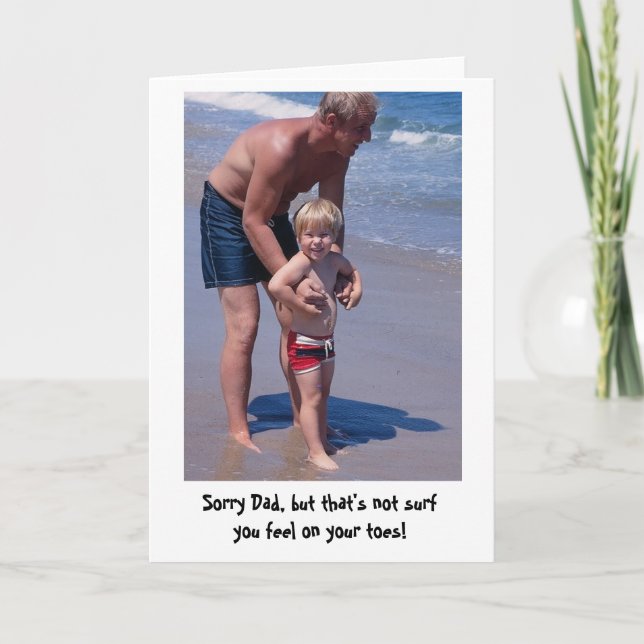 Testing the surf with Dad Card (Front)