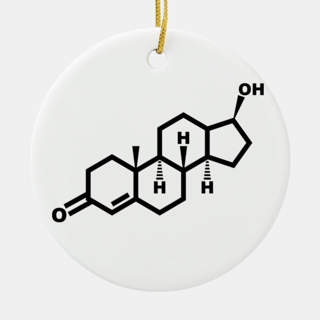 testosterone ceramic ornament (Front)