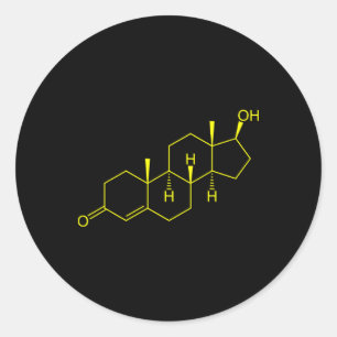 Testosterone Molecule Biology Science Bodybuilding Classic Round Sticker