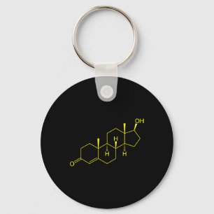 Testosterone Molecule Biology Science Bodybuilding Key Ring