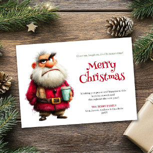 Testy Claus funny custom Christmas greeting card 