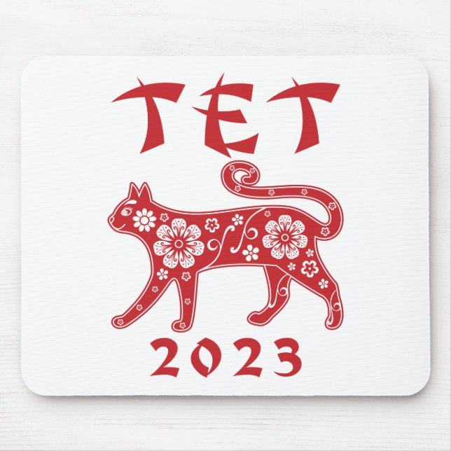 Tet 2023 Vietnamese New Year of the Cat Mouse Pad (Front)