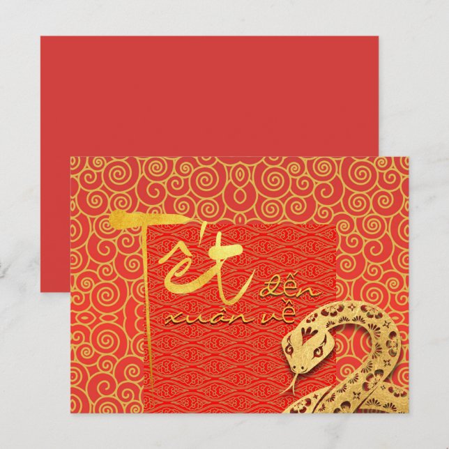Tet comes Spring Vietnamese Snake New Year 2025 H Postcard (Front/Back)