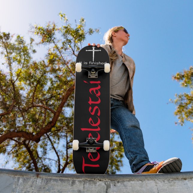 Tetelestai Three Nails Christian  Skateboard (Outdoor 1)