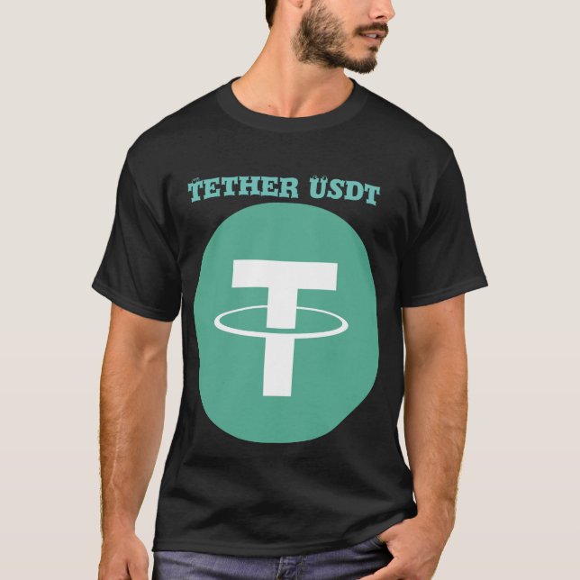 Tether USDT  Cryptocurrency Logo T-Shirt - Invest  (Front)