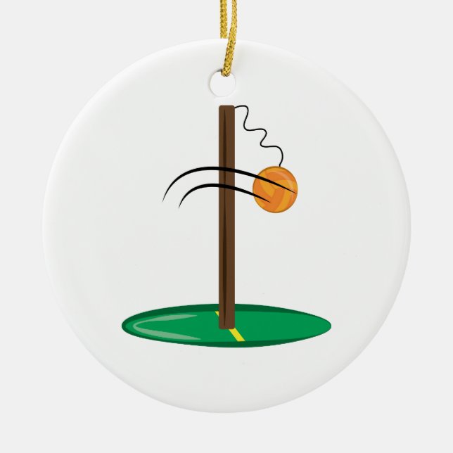 Tetherball Ceramic Tree Decoration (Front)