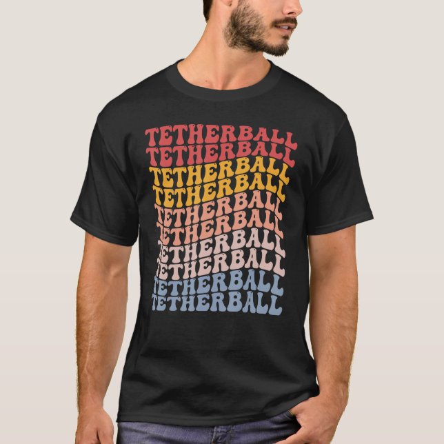 Tetherball Groovy Retro Sports T-Shirt (Front)
