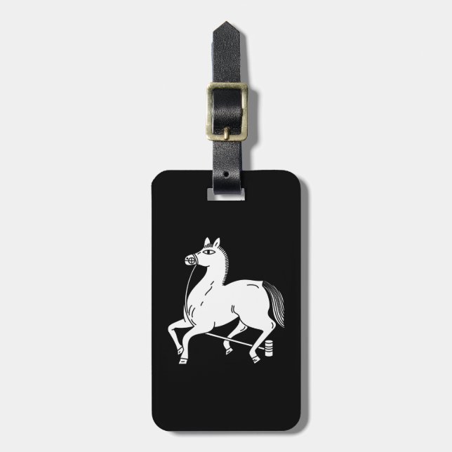 Tethered champion horse luggage tag (Front Vertical)