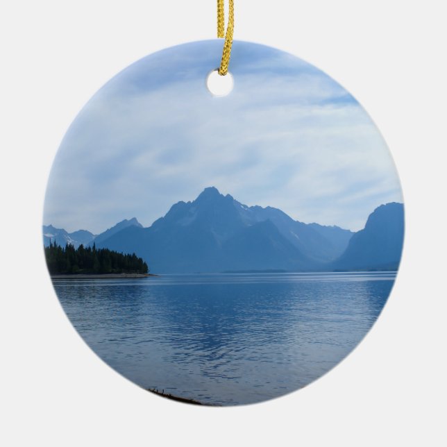 Teton Beauty Ceramic Tree Decoration (Front)