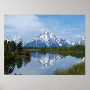 Teton Mountain Reflection Poster