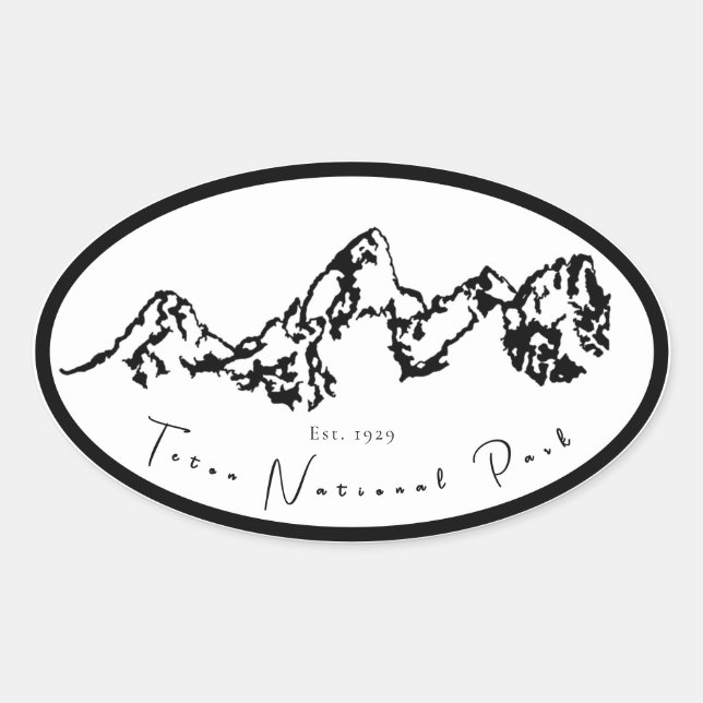 Teton National Park Oval Sticker (Front)