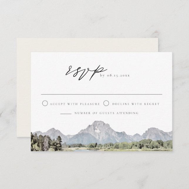 TETON NATIONAL PARK Skyline Destination RSVP Invitation (Front/Back)