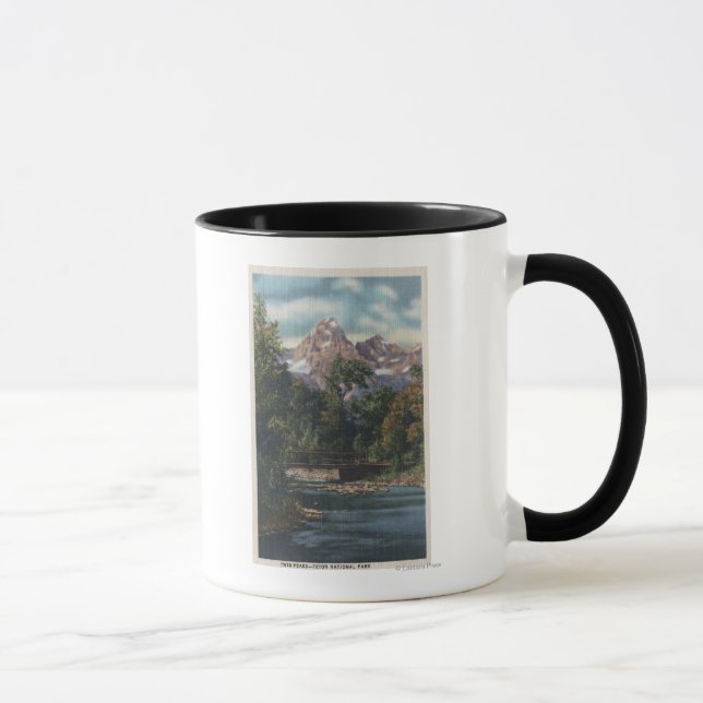 Teton National Park, WY - Twin Peaks View Mug (Right)