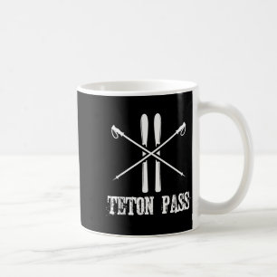 Teton pass wyoming ski skier skiing nordic alpine coffee mug