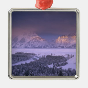 Teton Range from Snake River Overlook, Grand Metal Tree Decoration