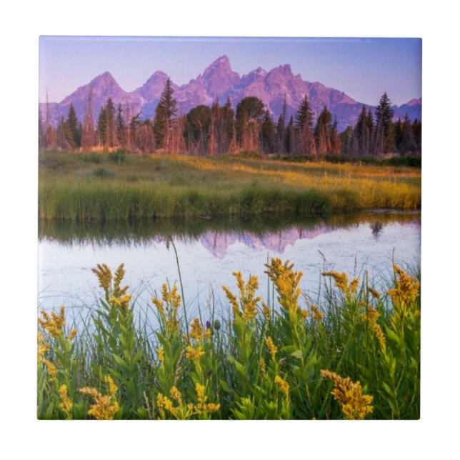 Teton Sunrise Ceramic Tile (Front)