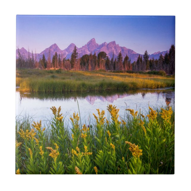 Teton Sunrise Ceramic Tile (Front)