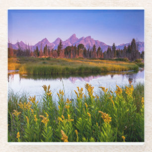 Teton Sunrise Glass Coaster