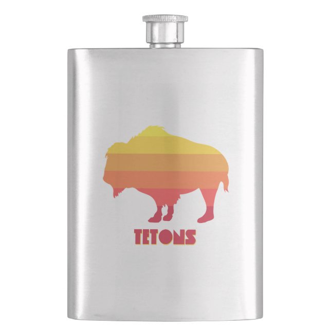 Tetons Bison Hip Flask (Front)