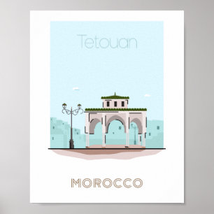 Tetouan city travel poster - morocco travel poster