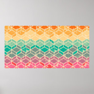 Tetragonal (rhombic) geometric seamless pattern w Poster