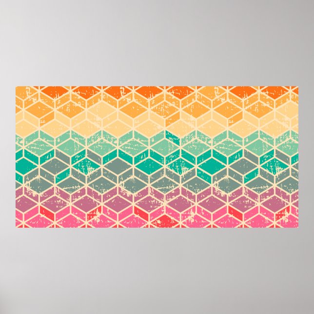  Tetragonal (rhombic) geometric seamless pattern w Poster (Front)