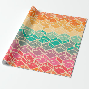  Tetragonal (rhombic) geometric seamless pattern w Wrapping Paper