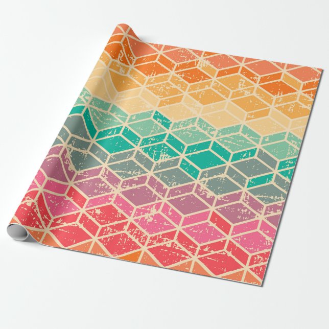  Tetragonal (rhombic) geometric seamless pattern w Wrapping Paper (Unrolled)