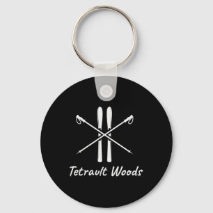 Tetrault Woods Skiing Ski Skier Nordic Alpine Vaca Key Ring
