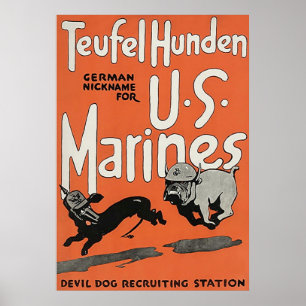 Teufel Hunden ~ Vintage World War 1. Poster