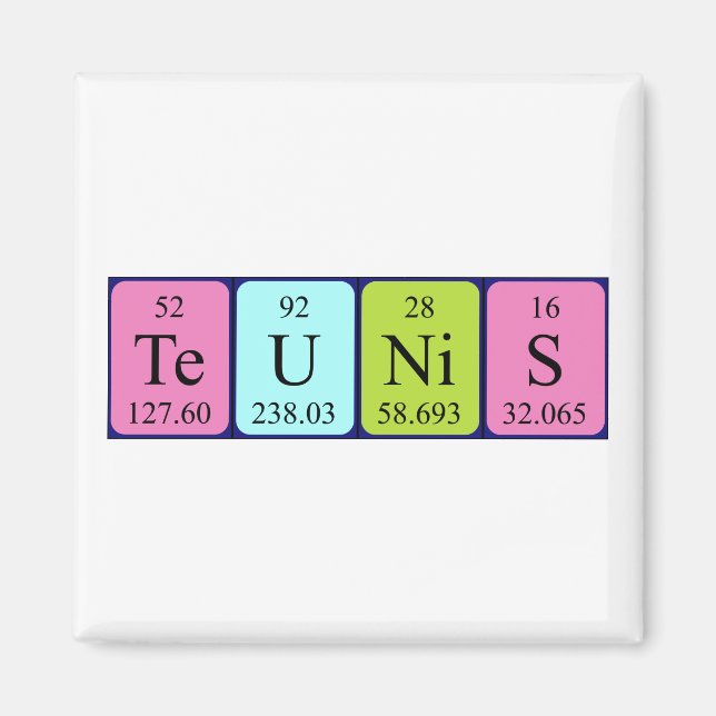 Teunis periodic table name magnet (Front)