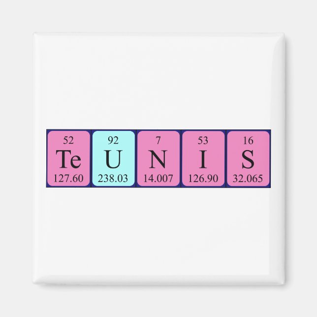 Teunis periodic table name magnet (Front)