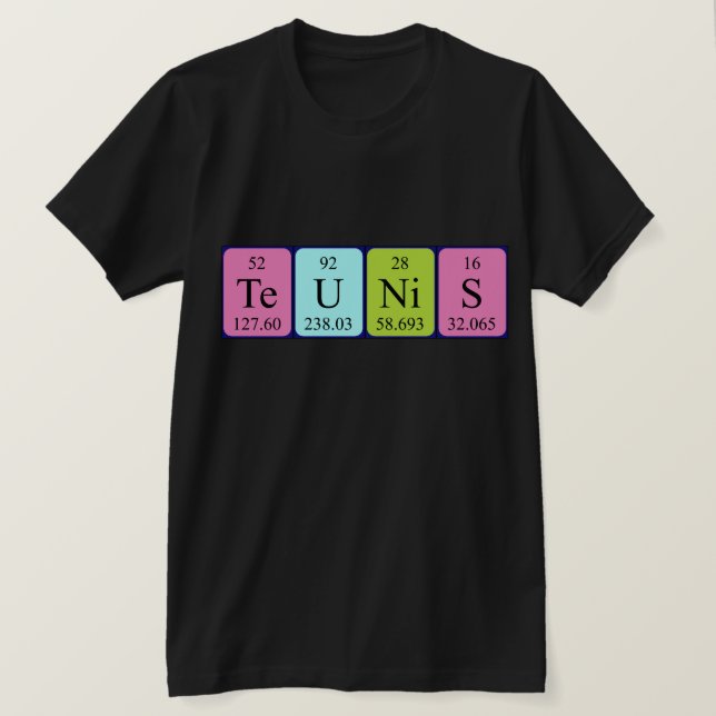 Teunis periodic table name shirt (Design Front)