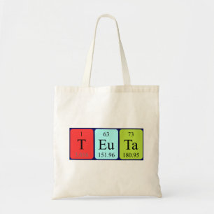 Teuta periodic table name tote bag