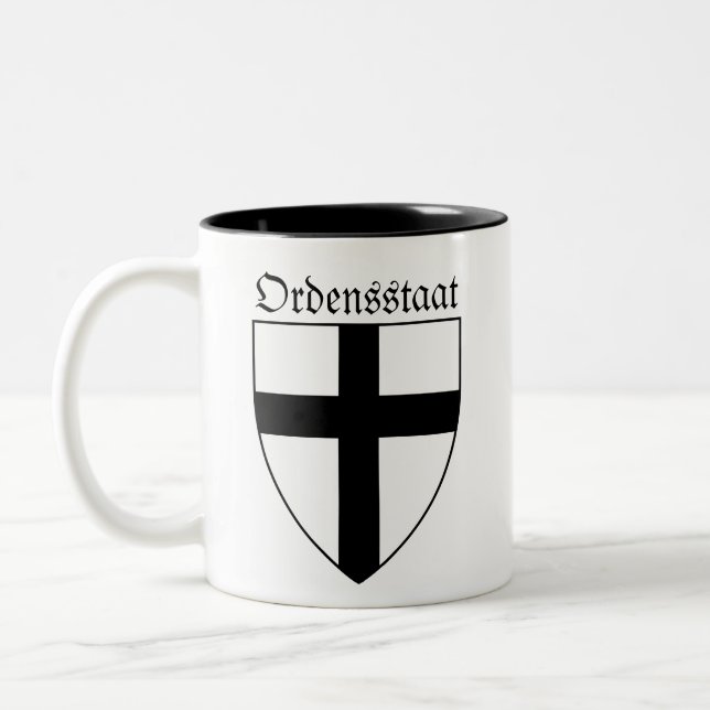 Teutonic Order (Ordensstaat) coat of arms Two-Tone Coffee Mug (Left)