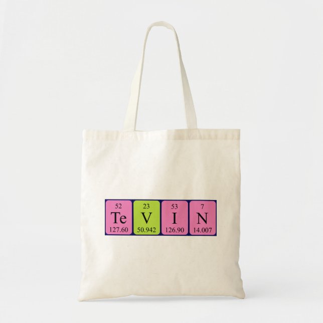 Tevin periodic table name tote bag (Front)