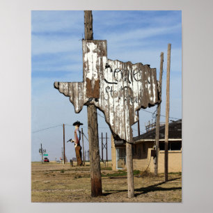 Tex and Texas Steakhouse Sign