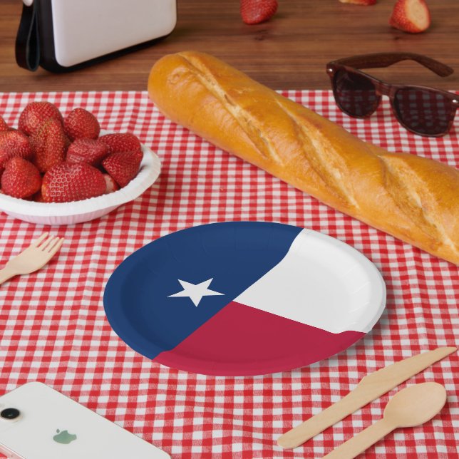 Texan Flag, Flag of Texas Paper Plate (Picnic)