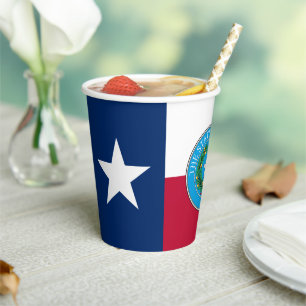 Texan Flag & Seal, Flag of Texas Paper Cups