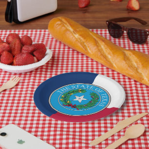 Texan Flag & Seal, Texas Paper Plate