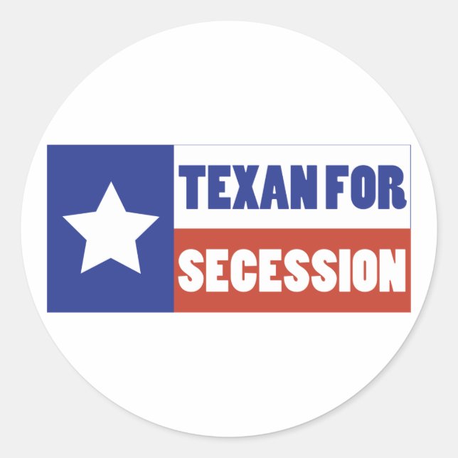 Texan for Secession Classic Round Sticker (Front)