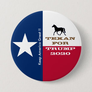Texan for Trump 2020 7.5 Cm Round Badge