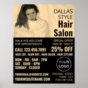 Texan Girl, Hair Stylist, Hair Salon Advertising Poster