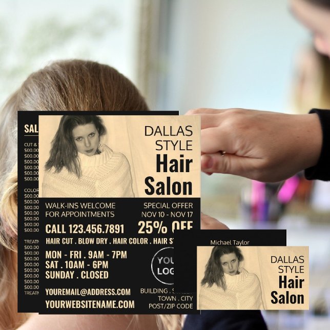 Texan Girl, Hair Stylist, Hair Salon Business Card (Creator Uploaded)