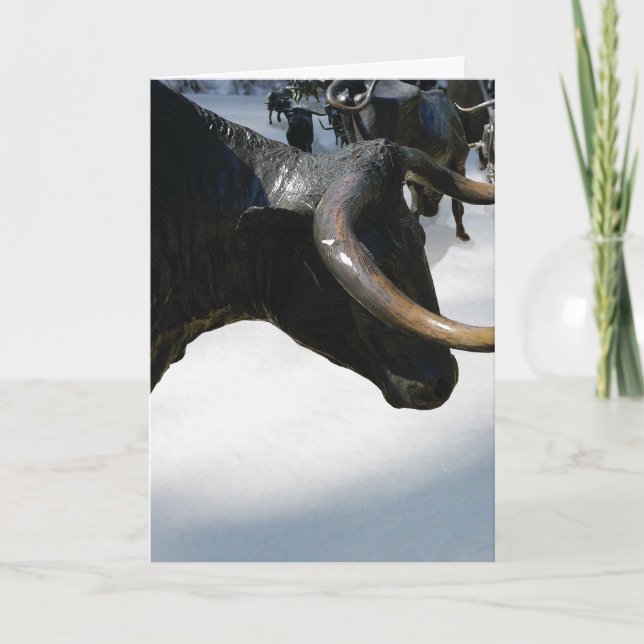Texan Holiday Card--Texas Longhorns (Customisable) (Front)