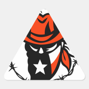 Texan Outlaw Texas Flag Barb Wire Icon Triangle Sticker